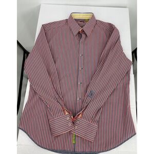 Robert Graham Tailored Fit Striped Button Down Long Sleeve Shirt XL